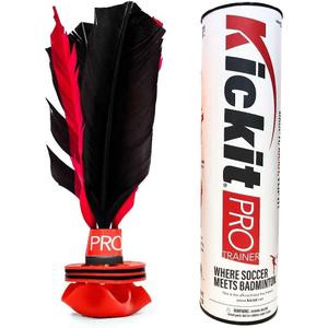 Kickit | The Original Birdie Soccer PRO Trainer | Play Outdoors, Indoors or Backyard, Beach or Tailgate, All Ages Fun & Travel Friendly (Black & Red)