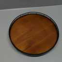 Farmhouse Oak 12" Lazy Susan Turntable Organizer for Cabinet, Round Wooden Lazy Susan Organization and Storage for Dining Table, Pantry, Kitchen, Countertop, Cupboard,Home Decor, Walnut Wood