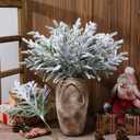 12 Pcs Christmas Snowy Norfolk Pine Branches 18 Inch Snow Flocked Artificial Norfolk Pine Stems Christmas Tree Picks and Sprays Vase Filler Winter Fake Greenery Xmas Tree Pick for Home Wreath