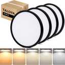 TALOYA 4-Pack 15.8" LED Flush Mount Ceiling Light Fixture,24W 5CCT,Black