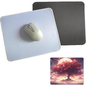 Sublimation Mouse Pads Blanks, 20 pcs Bulk White Mouse Mat with Anti-Slip Rubber Base and Stitched Edges, Easy Gliding, Heat Press Printing Crafts Accessory, Personalized DIY Custom Desk Gaming Mat