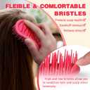 4 x Scalp Massager and Shampoo Shower Brush, Detangling Hair Brush, Scalp Care Hair Brush Wet & Dry detangler for Men and Womenfor Straight/Curly/Thick/Long/Wavy/Damaged Hair, Rose Red