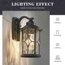 zeyu Modern Outdoor Wall Lights, 12 Inch Exterior Wall Lantern, Cast Aluminum with Water Ripple Glass, Black Finish, ZX48BWG BK