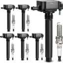 UF648 Ignition Coil &97390 Double Iridium Spark Plug For Chrysler 200 300 TOWN & COUNTRY/Dodge Avenger Challenger Charger Durango Grand Caravan Journey/Jeep Wrangler/Ram 1500 2500 3500 C1791 UF648