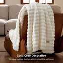 Bedsure Cloud Bubble Soft Cozy Throw Christmas Blankets Gift, White 50"×60"