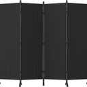 Room Divider, 4 Panel Folding Privacy Screens, 88 Portable Room Dividers with Metal Feet, Lightweight 6FT Partition Divider for Room Separation Wall Divider Screen for Bedroom Office (Black)