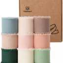 Vitalizart 1" x 27 Yd Chiffon Silk Ribbon Mixed Color Ribbons Set 3 Yd x 9 Rolls Fringe Fabric for Wedding Invitations Bridal Bouquets Party Decoration Gift Wrapping Bow Making