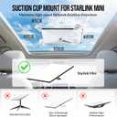 Starlink Mini Suction Cup Mount, Strong Grip Anti-Shake Vibration-Proof, 3s No-Tool Install, Scratch-Resistant, Stable Satellite Signal, Fits Car Sunroof/Window/RV/Boat/Road Trips, 4 Replaceable Cups