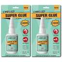 Super CA Glue Liquid, Clear Quick Dry Cyanoacrylate Adhesive for Wood Plastic Leather Metal Pottery Glass Ceramic Shoe Sole Repair, Instant Strong Bond for Jewelry, Craft, 3D Models, Woodworking 2 Pack