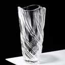 Glass Vase,Elegant Spiral Decorative Centerpiece for Home, Office,Wedding, Stylish Blown Glass Flower Vase, Clear