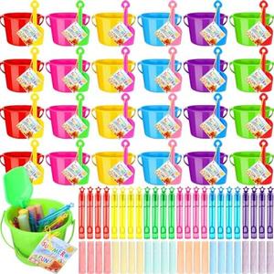 Chivao 120 Pcs Pool Beach Party Favors Summer Gift Bulk Include Sand Bucket Beach Shovels Bubble Wands Sidewalk Chalks End of Year Gifts from Teachers Summer Party Favor Classroom Activities Prizes
