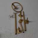 Bathroom Accessories Set, KLJKPA 4 Pieces Gold Bathroom Hardware Set, 24 inch Towel Bar, Towel Racks for Bathroom, Robe Towel Hooks, Toilet Paper Holder Wall Mounted