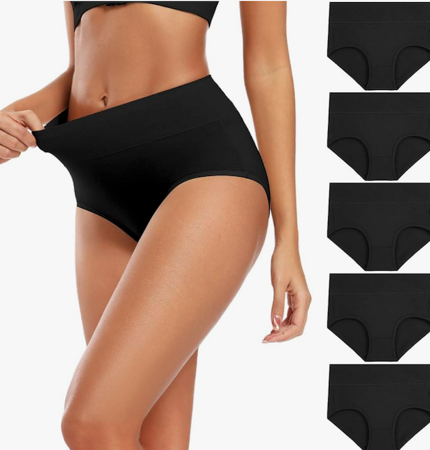 Molasus Women's Cotton Underwear High Waisted Full Coverage Ladies Panties (Regular & Plus Size) XL