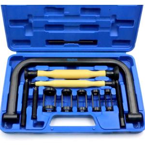 Handook 12Pcs Valve Spring Compressor with Valve Lapper Tool, Valve Spring Removal Tool with C Clamp for Motorcycle, ATV, Car, Small Engine Vehicle Equipment