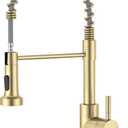 APPASO Gold Kitchen Faucet with Pull Down Sprayer, Brushed Gold Kitchen Sink Faucets 18 Inches Commercial Single Handle High Arc Faucet for Sink, Stainless Steel Kitchen Faucet for Sink 1 or 3 Holes
