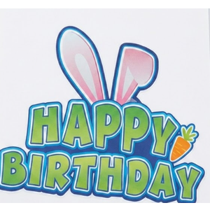 Cartoon Happy Birthday Cake Topper 4 Pack (Bunny)