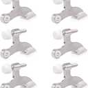 HOMOTEK 6 Pack Hinge Pin Satin Nickel Door Stopper,Adjustable Deluxe Heavy Duty Door Stopper 2-1/2"x1-3/4",with White Rubber Bumper Tips