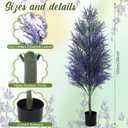 Lunmon 4 FT Artificial Lavender Topiary Trees Set of 2, Faux Potted Plants Boxwoods for Outdoor Fake UV Resistant Greenery Shrubs Bushes for Indoor Home Porch Garden Yard Patio Decor(Purple)