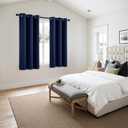 MIULEE Navy Blue Blackout Curtains for Bedroom Living Room 63 Inches Long 2 Panels, Thermal Insulated Room Darkening Drapes Grommet Noise Reducing Light Blocking Window Treatments 40x63 Inch