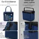 Portable Hard Cooler 10L with Hanging Hole Design, Long Strap & Side Lift Straps, Leak-Resistant Insulated Ice Chest Stays Cold for 48H for Camping S, Royal Blue Print