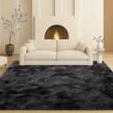 6x9 Rugs for Living Room, Rugs for Bedroom,Plush Fluffy Carpet, Non-Slip Upgrade Dark Grey Rug,Can Also be Used in Home Decor Aesthetics,Kids Rooms and Dorm Rooms.