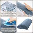 Wesiti Recliner Foot Pillow Cushion High Resilience Sherpa Memory Foam Bolster Sleeping Rest Multipurpose Half Roll Leg Pillow Suitable for Bed Chair Sofa Headrest Back Lumbar Leg Support(Haze Blue)