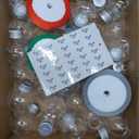 KaKaPops 30 Pieces Christmas Booze Balls, Christmas Tree Hanging Ornaments Clear Plastic Fillable Bulbs Pendant Ball with Screw Caps and Ribbons for Christmas Home Party Decor (Silver)