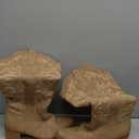 IUV Cowboy Boots For Women Knee High Western Cowgirl Boots Snip Toe Side Zipper Chunky Heel (9 Wide, Camel)