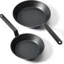 SENSARTE Nonstick Frying Pan Set 2-Piece, Oven Safe Skillets with Swiss Coating, Induction Compatible Chef Pan Set, Dishwasher Safe Cooking Pans, PFOA PFOS Free, 8 and 10 Inch (Black)