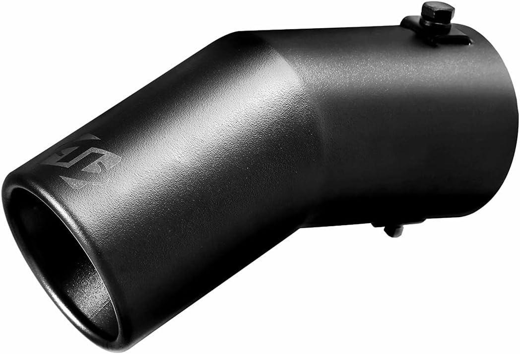 Black Exhaust tip - Fit 1.5 to 2 Inch Exhaust Tail Pipe Diameter- Black Coated Stainless Steel - Car Muffler Tips