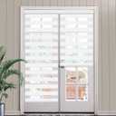SEEYE Cordless Zebra Blinds for Window, French Door Blinds Free-Stop Roller Window Shades with Valance 37" W x 90" H, Light Filtering Window Treatment Sheer Blinds & Shades Easy to Install, White