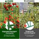 3 Pack Tomato Cages for Garden,Up to 51.2Inch Tomato Cage Trellis-Upgraded Hexagon Connector,Heavy Duty Adjustable Tomato Stake Support for Raised Garden Bed