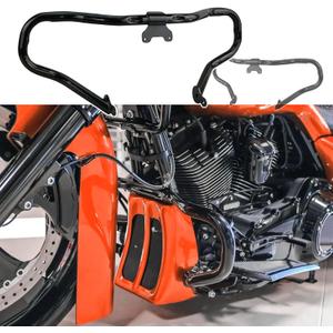 Chopped Engine Guard for 2022 Harley Road Glide 2018 Street Glide Engine Black 2021 Road King 2014-2023 Touring Crash Bar (Gloss Black)