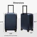 LEVEL8 Carry on Luggage Airline Approved, Hardshell Suitcases with Spinner Wheels, PC Expandable Luggage, 20 Inch, Blue