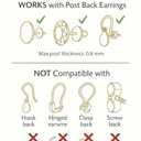 Anchora Original Magic Earring Backs for Droopy Ears | Earrings Lifters for Heavy Earring | Earlobe Secure Clear Miracle | Fits Standard 20G / 0.8mm Posts ONLY (2 Silver 1 Gold)