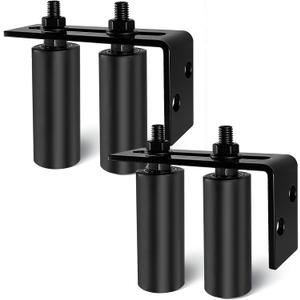 2 Pack 4" Universal Gate Roller Guide,Nylon Slide Gate Guide Rollers with Black L Bracket, Gate Hardware Roller Kit for Sliding/Rolling Gates/Barn Door Guide -2 KitBlack