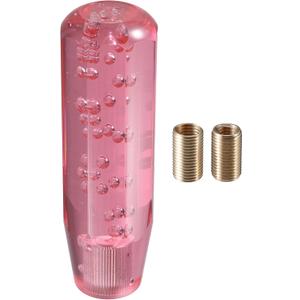 Gear Shift Knob Stick, 15cm Faux Crystal Transparent Bubble Gear Shifter Universal for Manual Transmission Vehicle Durable Acrylic Pink with Adapter