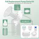 2 Packs 22mm Full Pump Parts with 10oz Bottle Compatible with Spectra S1/S2/SG/9plus/SG, Replacement Kit for Spectra Pump Parts Include 22mm Flange, 10oz Bottle, Backflow Protector, Valve, Tube