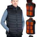 Vantacent89 Heated Vest for Men with Rechargeable Pack Included, Waterproof Electric Warming Mens Heated Vests with Hood XL