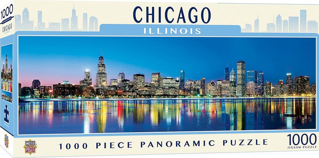 MasterPieces 1000 Piece Jigsaw Puzzle For Adults, Family, Or Youth - Chicago Panoramic - 13"x39"