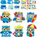 chiazllta 30 PCS Summer Craft Kits Kids DIY Hawaii Aloha Owl End of School Year Craft Preschool Art Craft, Make Your Own Bulk Set for Home Classroom Day-Care Game Activities Summer Party Favors