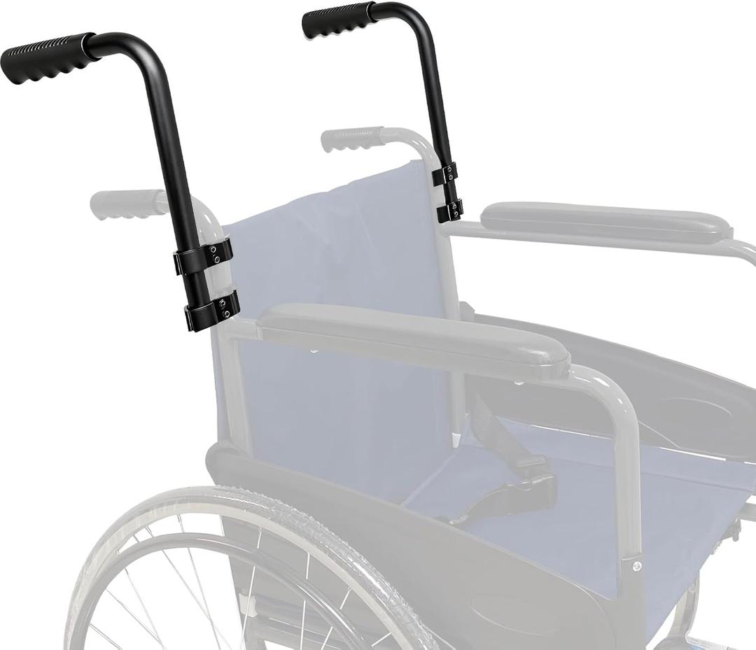 Wheelchair Handle Extenders, (400lbs Weight Capacity) Adjustable Wheel Chair Accessories Adults - Stroller Handle Extender, Extension for Wheelchair, Rallator & Stroller (Without Bake)