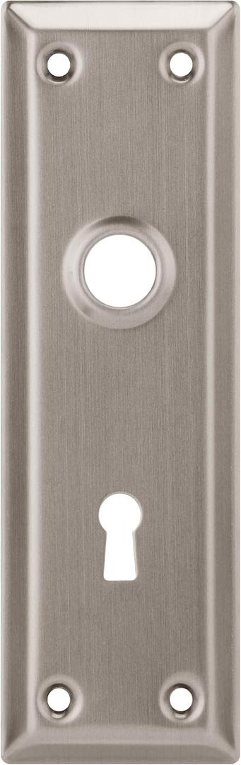 2 Pack Mortise Lock Door Plates for Interior Doors, Old Style Mortise Door Knob Cover Plate Replacement, Door Escutcheon Plates Brushed Nickel