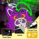 Anime Cartoon Glamrock Roxanne Wolf Neon Signs for Wall Decor,USB Dimmable Cartoon Game Neon Light for Bedroom Gaming Room Man Cave Bar Birthday Gifts(12.7 * 15.7in) (Purple)