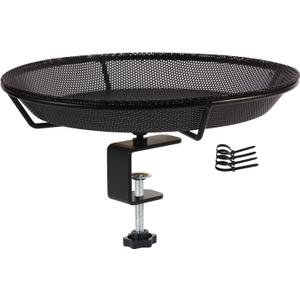 Deck Mounted Bird Feeder Bowl with 1.8 inch Thick Iron Clamp - Detachable Outdoor Decor for Garden Backyard Patio and Deck - Perfect for Attracting Birds