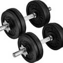 Yes4All Old School Adjustable Dumbbell Set with Weight Plates, Star Lock Collars/Connector, 40lbs to 200lbs Adjustable Weight Plates Set (C. 60LB or 30LB Pair - Black)