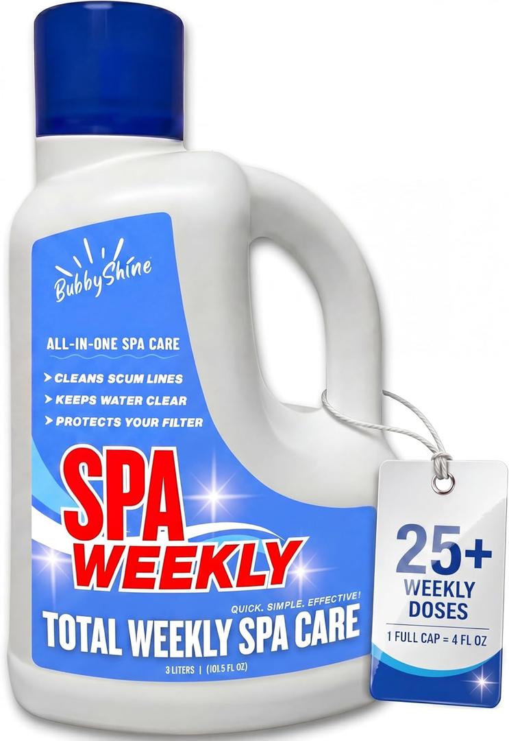 5-in-1 Weekly Hot Tub Chemicals, Spa Chemicals for Hot Tub, Clarifier, Cleaner & Conditioner for Spas & Inflatable Tubs, 3 L  BubbyShine