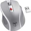 D-09 Wireless Mouse for Laptop - Ergonomic Plus Computer USB Cordless Mice, Ergo Grips, Lightspeed 5-Level 2400 DPI, 16 Months Battery Life, Portable for PC Mac Chromebook, 6 Button, Mithril