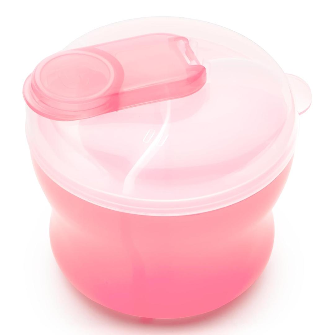 Munchkin Formula Dispenser for Baby Bottle Feeding On The Go, Easy-Pour Spout for Powdered Formula & Cereal, 3 Compartments, 9 Ounce, Pink