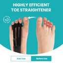 Hammer Toe Straightener Corrector for Women, Hammer Toe Corrector for Crooked Toes, Toe Straighteners Relief for Curled Toes, Floating Toes, Foot Pain Relief - Three Hole, Black